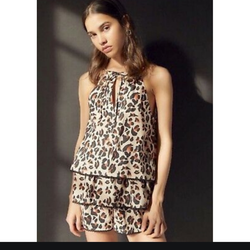 NWOT Urban Outfitters Animal Print Keyhole Romper